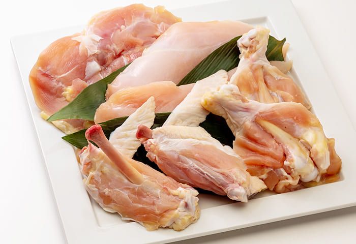Awa-Odori chicken cuts on a plate